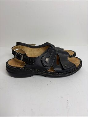 Finn Comfort Sandals Womens 40 US 9 Black Leather Milos Ankle Strap Shoes